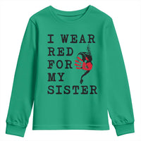 MMIW Awareness Month Native American Youth Sweatshirt I Wear Red For My Sister
