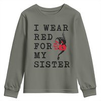 MMIW Awareness Month Native American Youth Sweatshirt I Wear Red For My Sister
