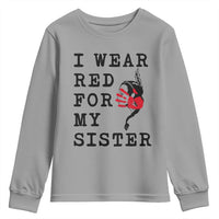 MMIW Awareness Month Native American Youth Sweatshirt I Wear Red For My Sister