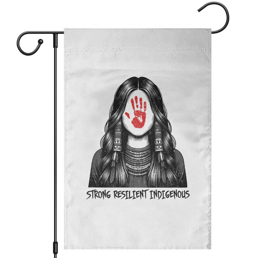 MMIW Strong Resilient Indigenous Garden Flag Stand With Native Women Support