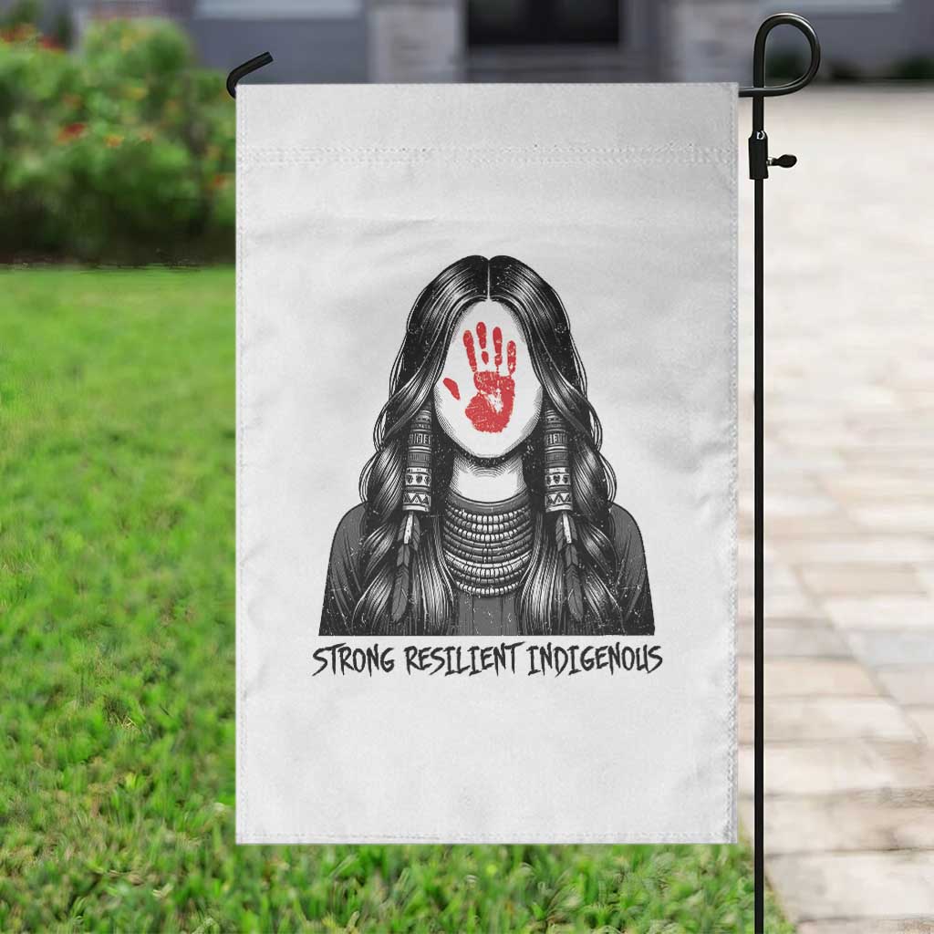 MMIW Strong Resilient Indigenous Garden Flag Stand With Native Women Support