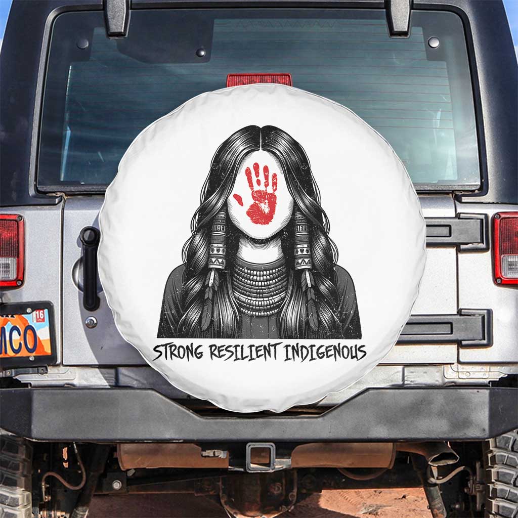 MMIW Strong Resilient Indigenous Spare Tire Cover Stand With Native Women Support