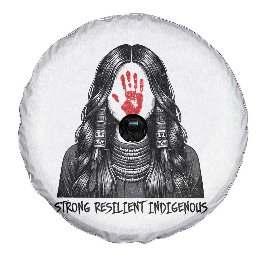 MMIW Strong Resilient Indigenous Spare Tire Cover Stand With Native Women Support
