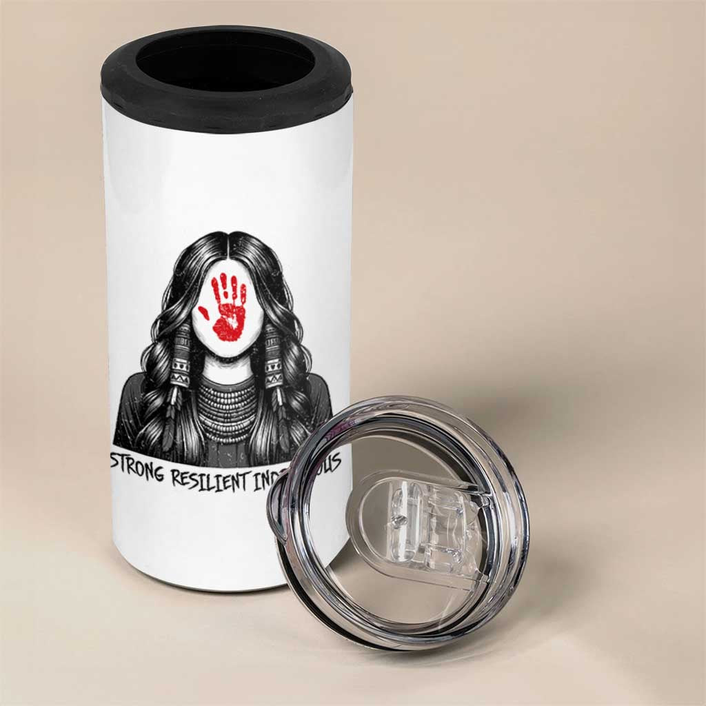 MMIW Strong Resilient Indigenous 4 in 1 Can Cooler Tumbler Stand With Native Women Support