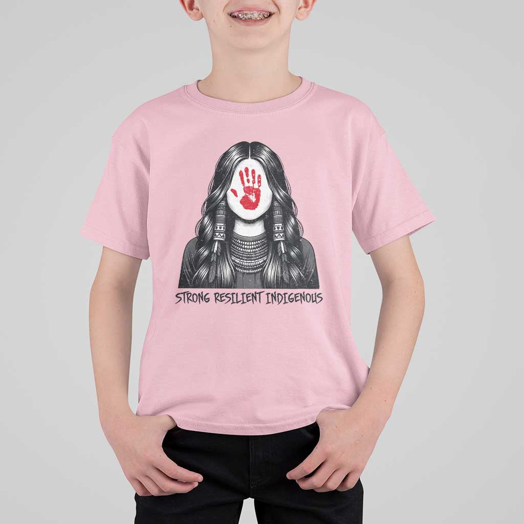 MMIW Strong Resilient Indigenous T Shirt For Kid Stand With Native Women Support