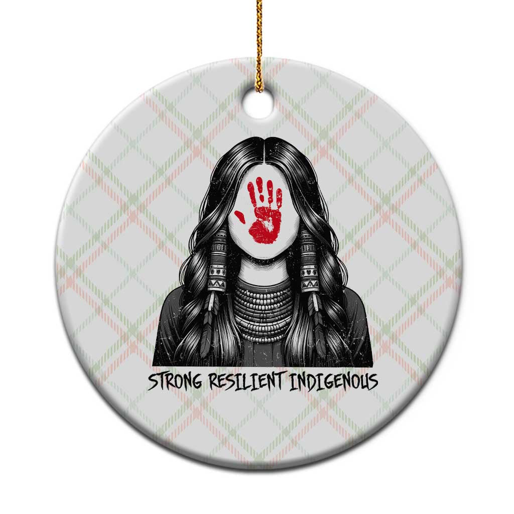 MMIW Strong Resilient Indigenous Ceramic Ornament Stand With Native Women Support