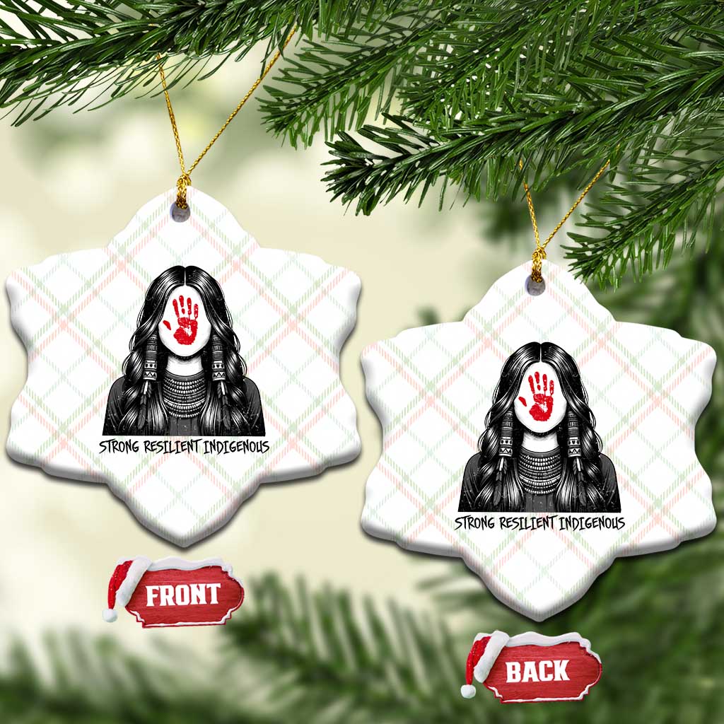 MMIW Strong Resilient Indigenous Ceramic Ornament Stand With Native Women Support