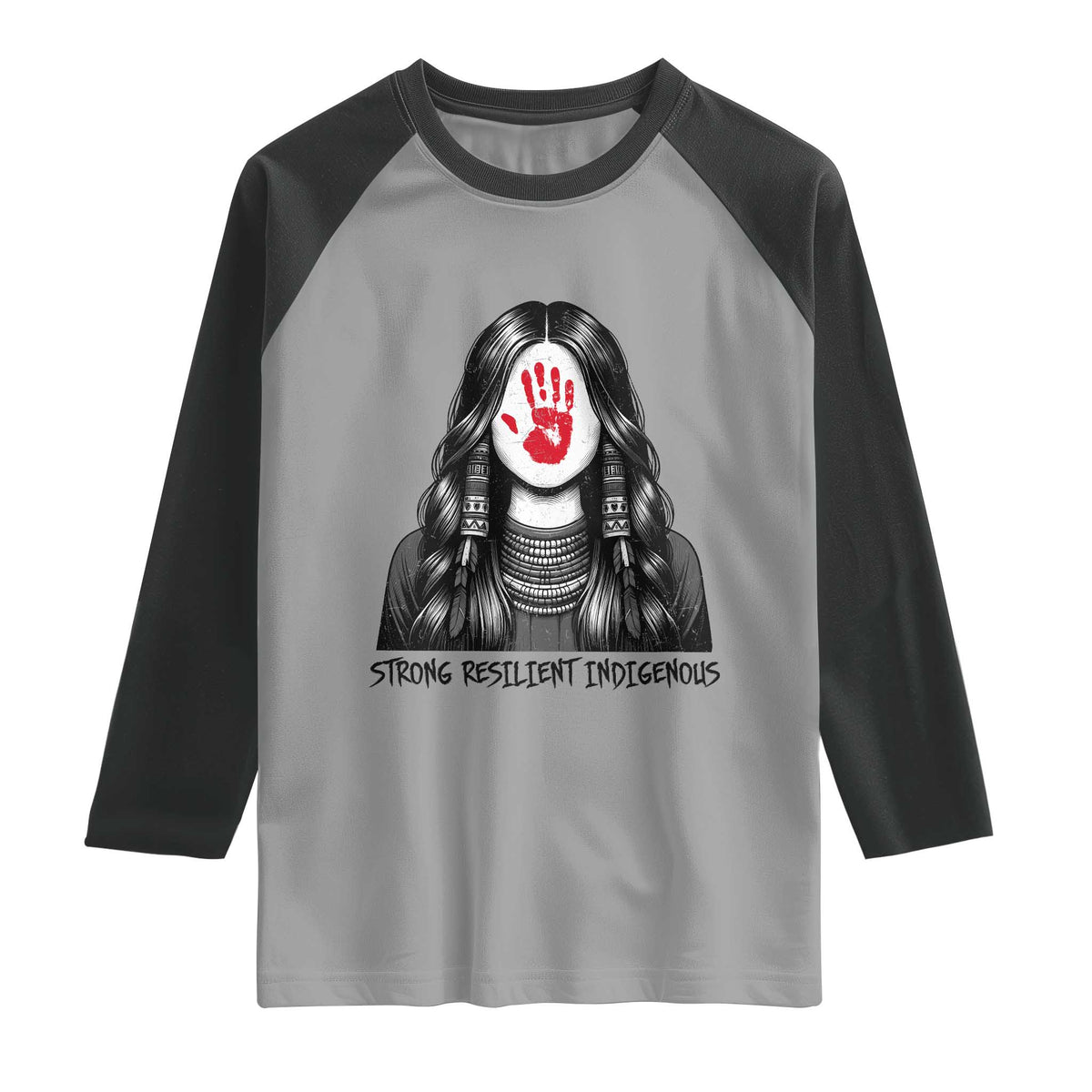 MMIW Strong Resilient Indigenous Raglan Shirt Stand With Native Women Support