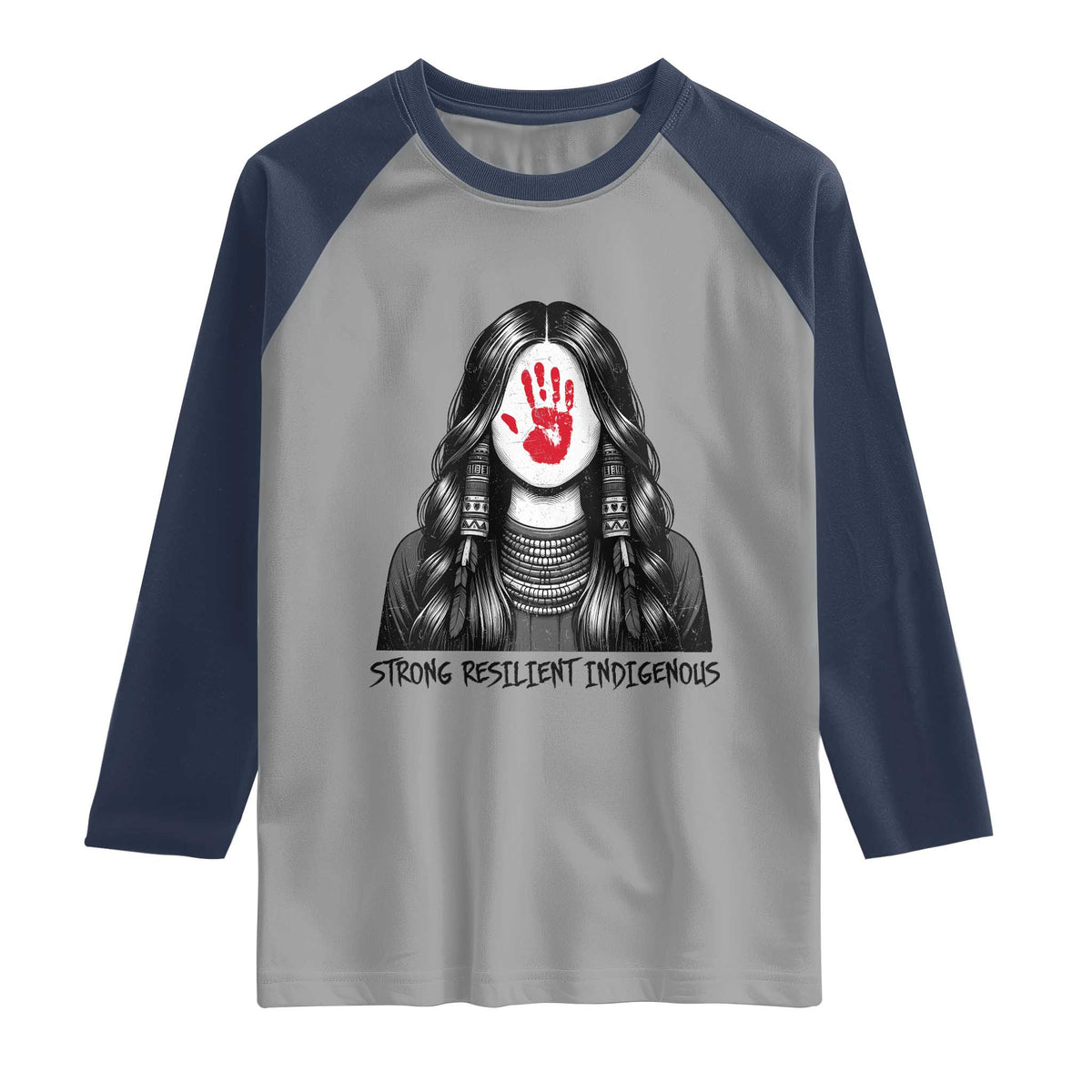 MMIW Strong Resilient Indigenous Raglan Shirt Stand With Native Women Support
