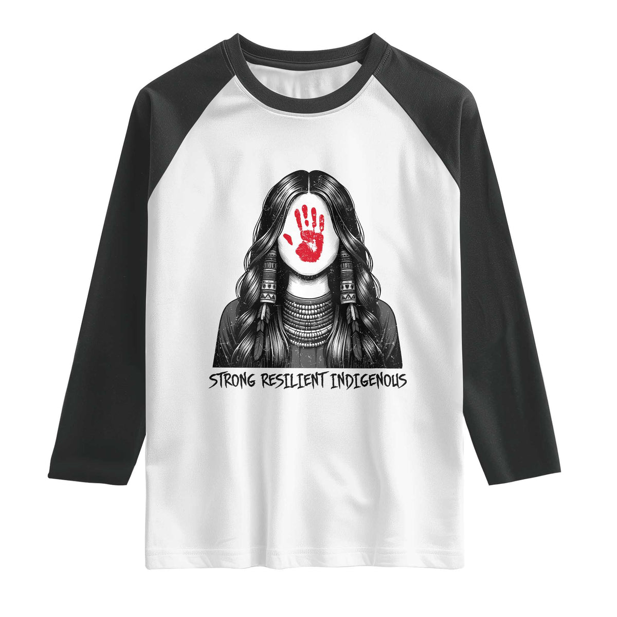 MMIW Strong Resilient Indigenous Raglan Shirt Stand With Native Women Support