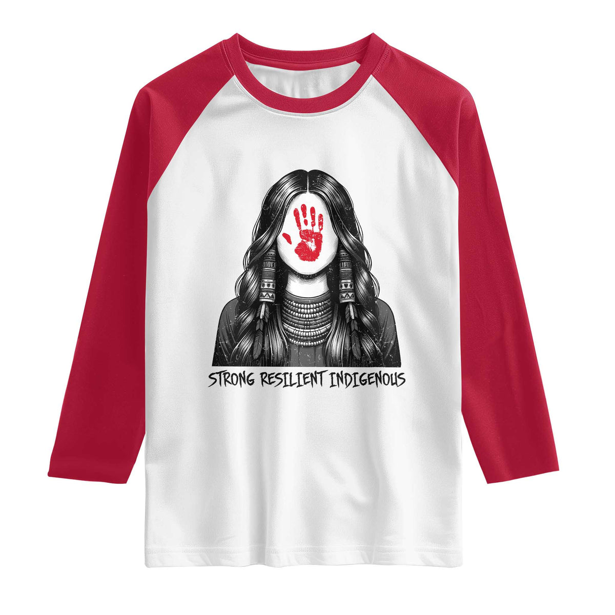 MMIW Strong Resilient Indigenous Raglan Shirt Stand With Native Women Support