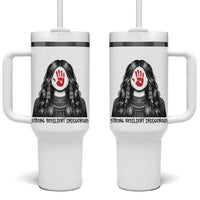 MMIW Strong Resilient Indigenous Tumbler With Handle Stand With Native Women Support