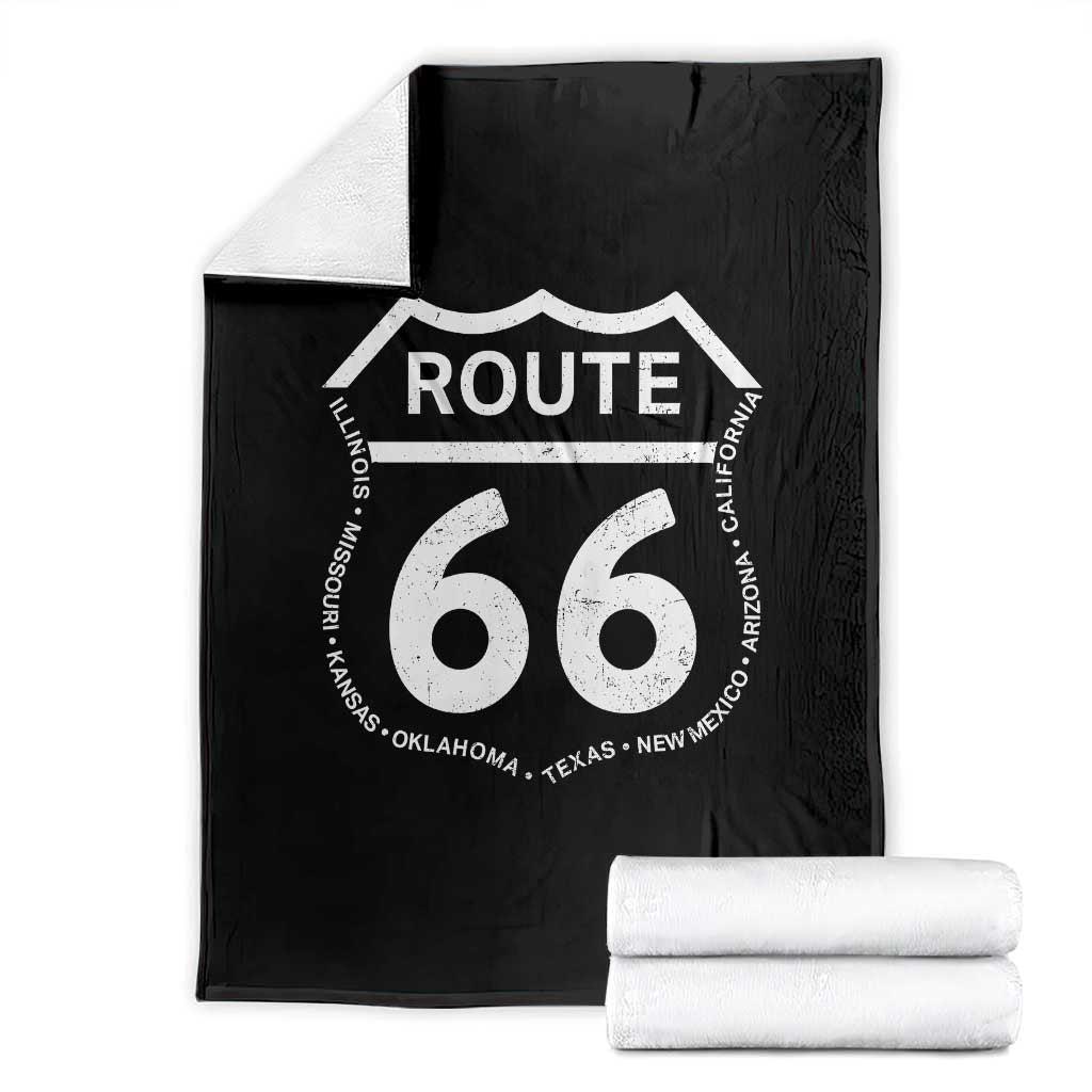 Vintage Route Highway 66 Road Trip Throw Blanket Mother Road All States