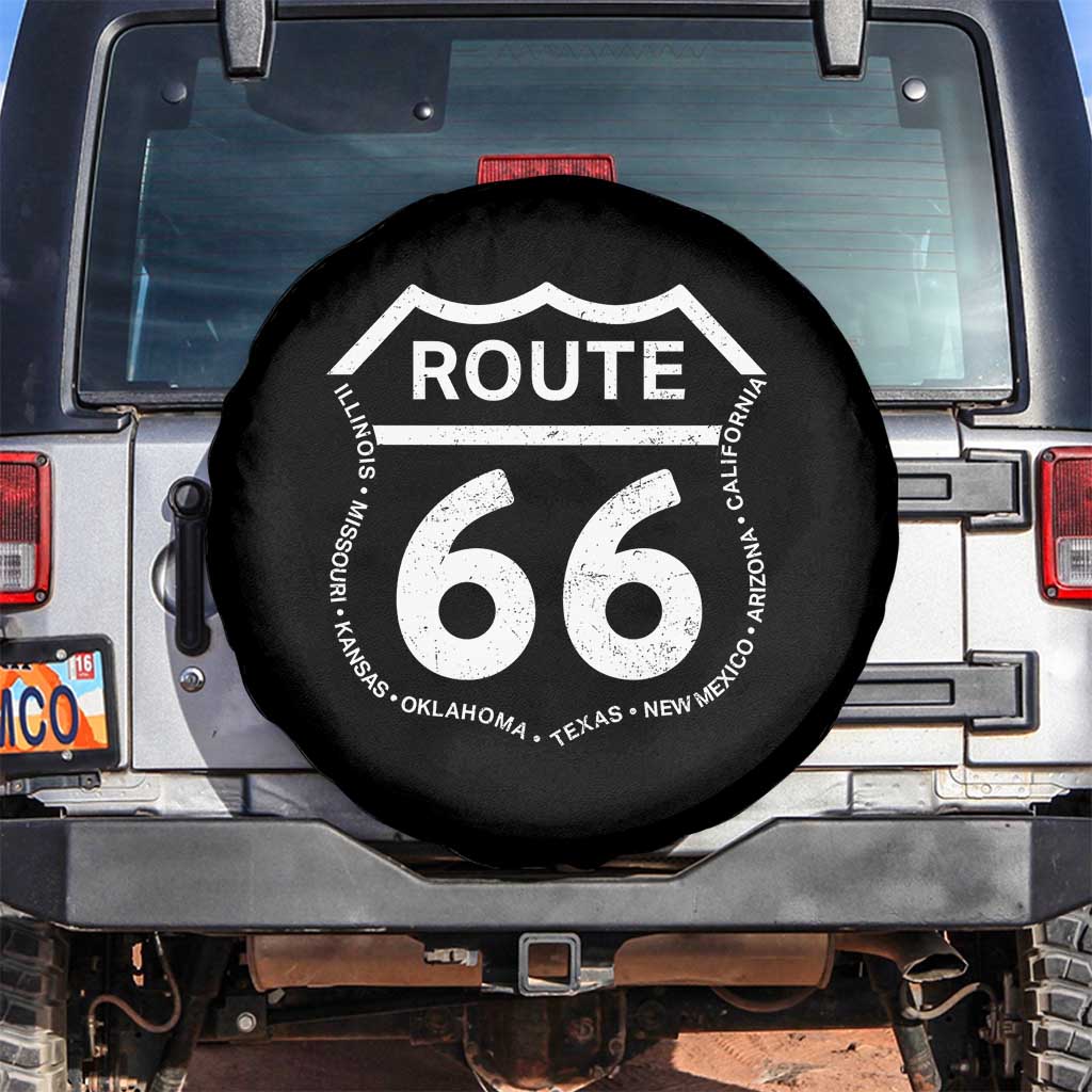 Vintage Route Highway 66 Road Trip Spare Tire Cover Mother Road All States