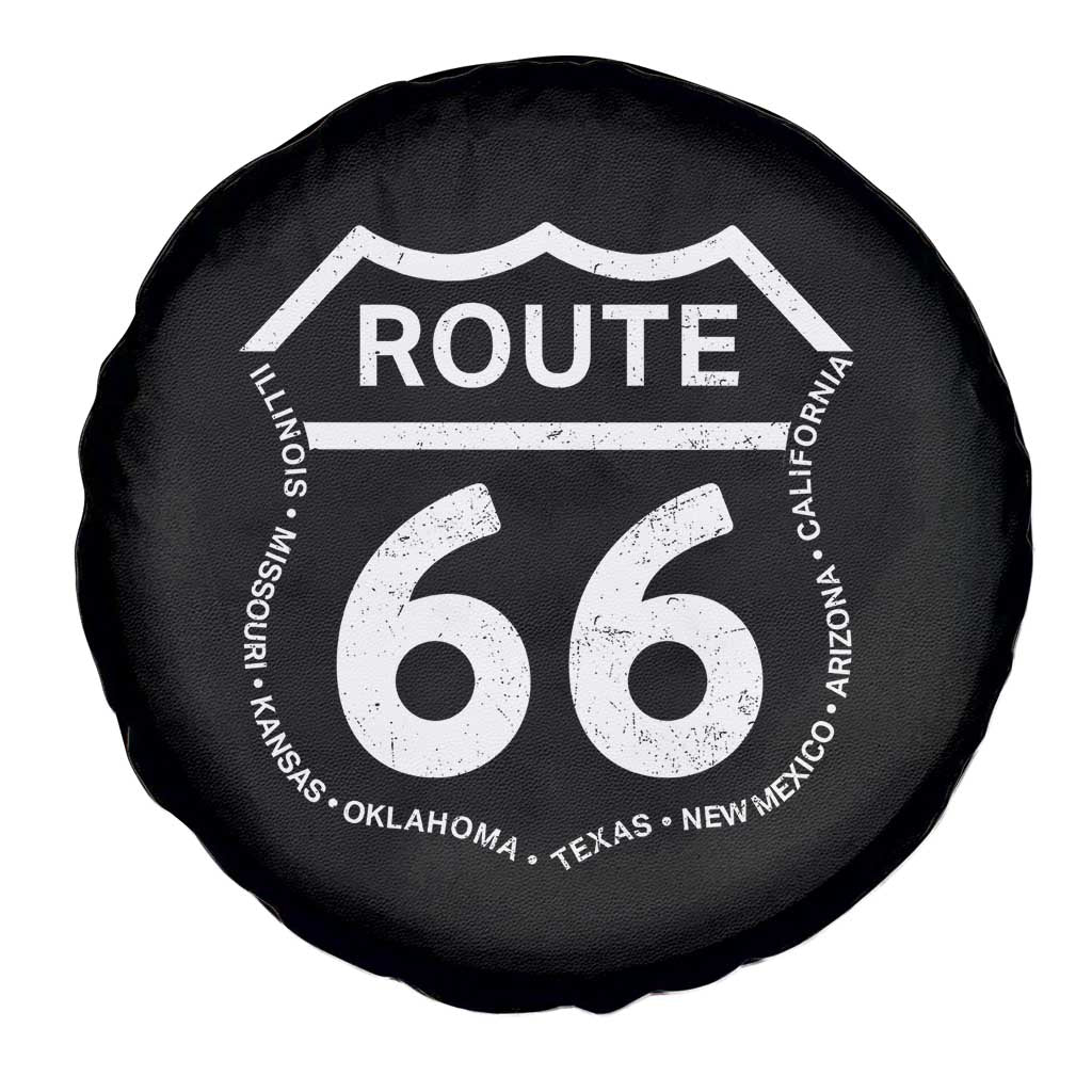 Vintage Route Highway 66 Road Trip Spare Tire Cover Mother Road All States