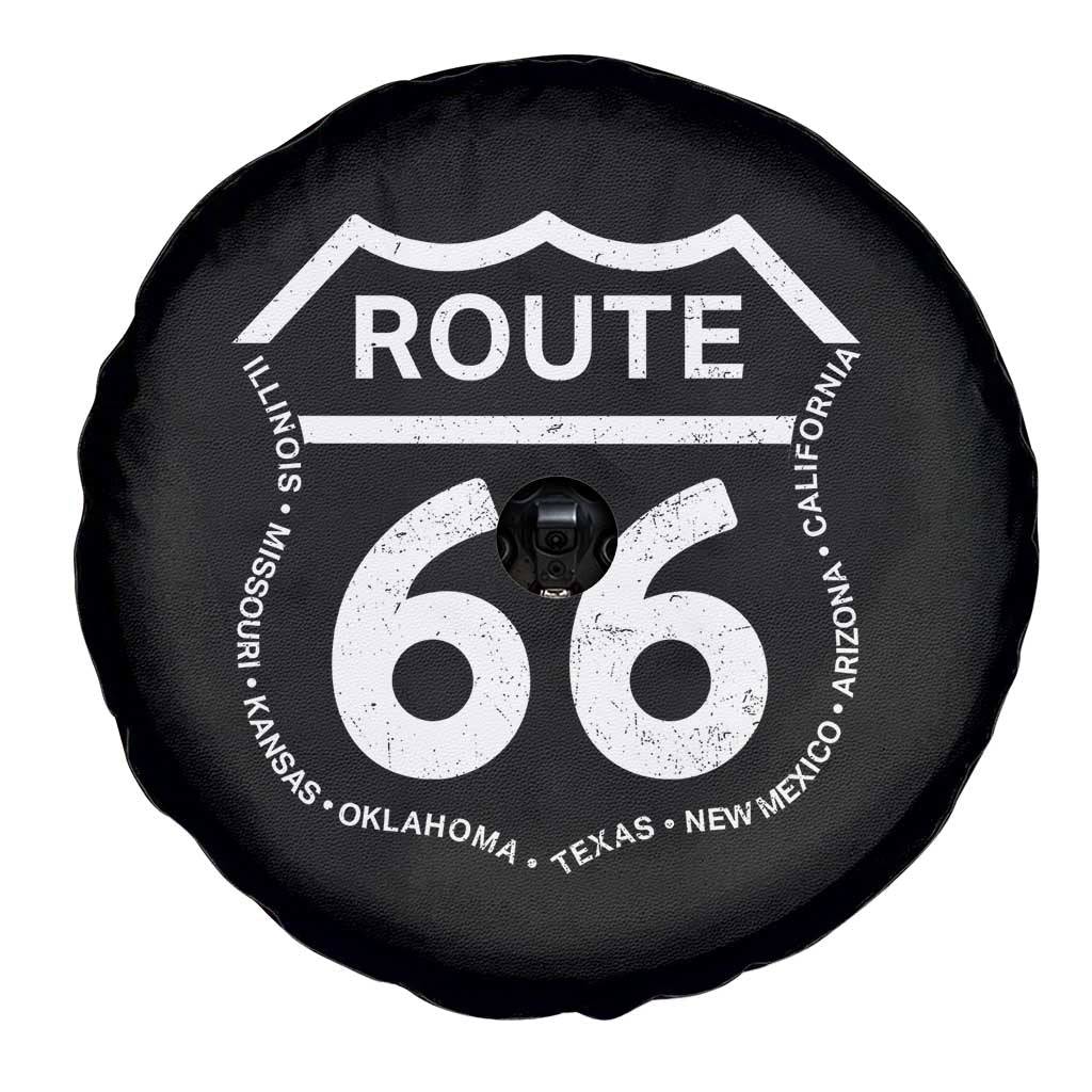Vintage Route Highway 66 Road Trip Spare Tire Cover Mother Road All States