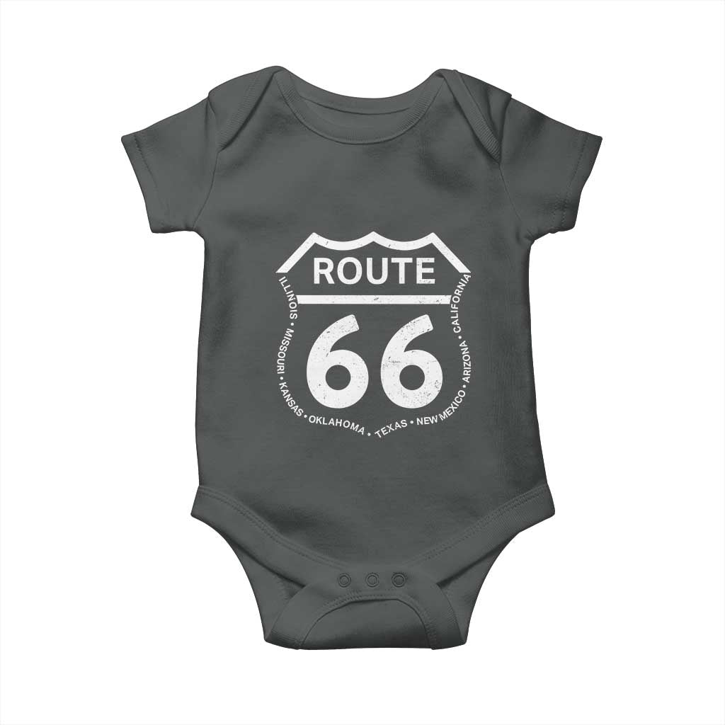 Vintage Route Highway 66 Road Trip Baby Onesie Mother Road All States