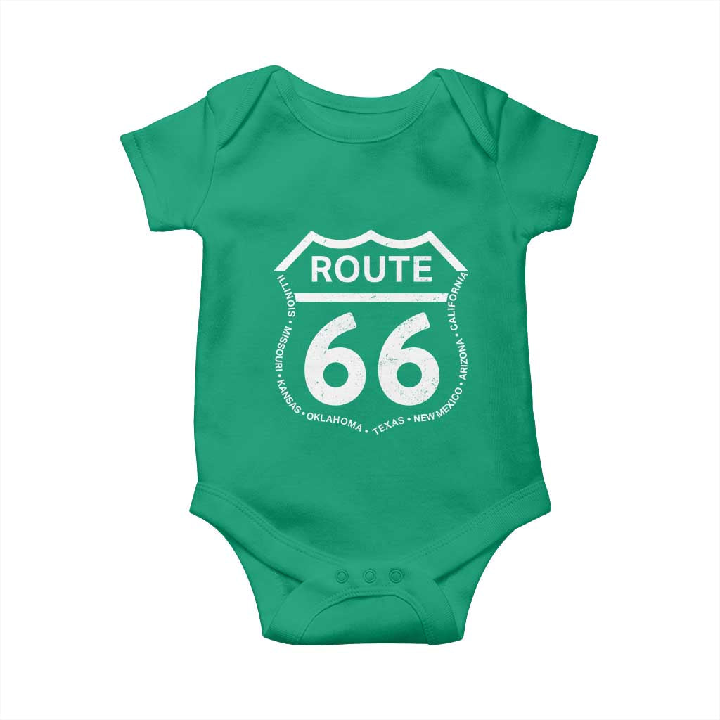 Vintage Route Highway 66 Road Trip Baby Onesie Mother Road All States