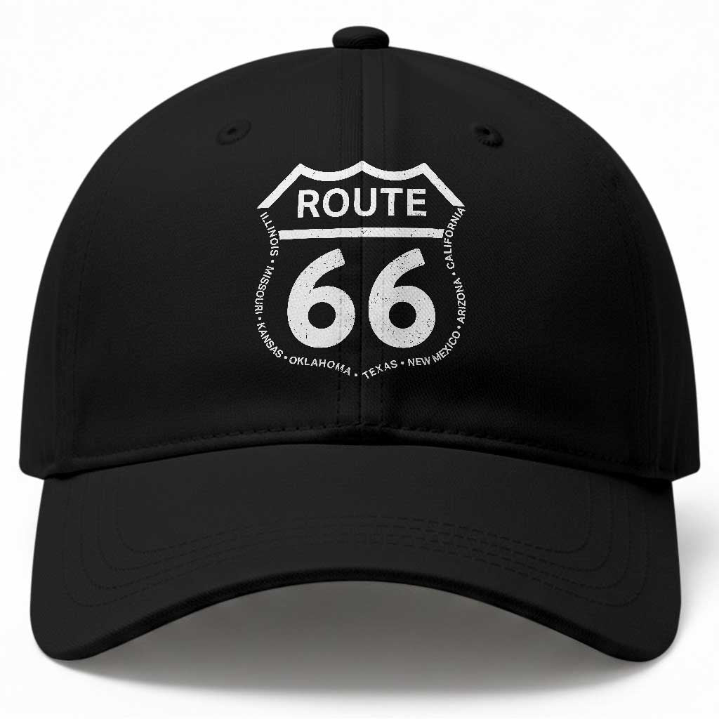 Vintage Route Highway 66 Road Trip Baseball Cap Mother Road All States