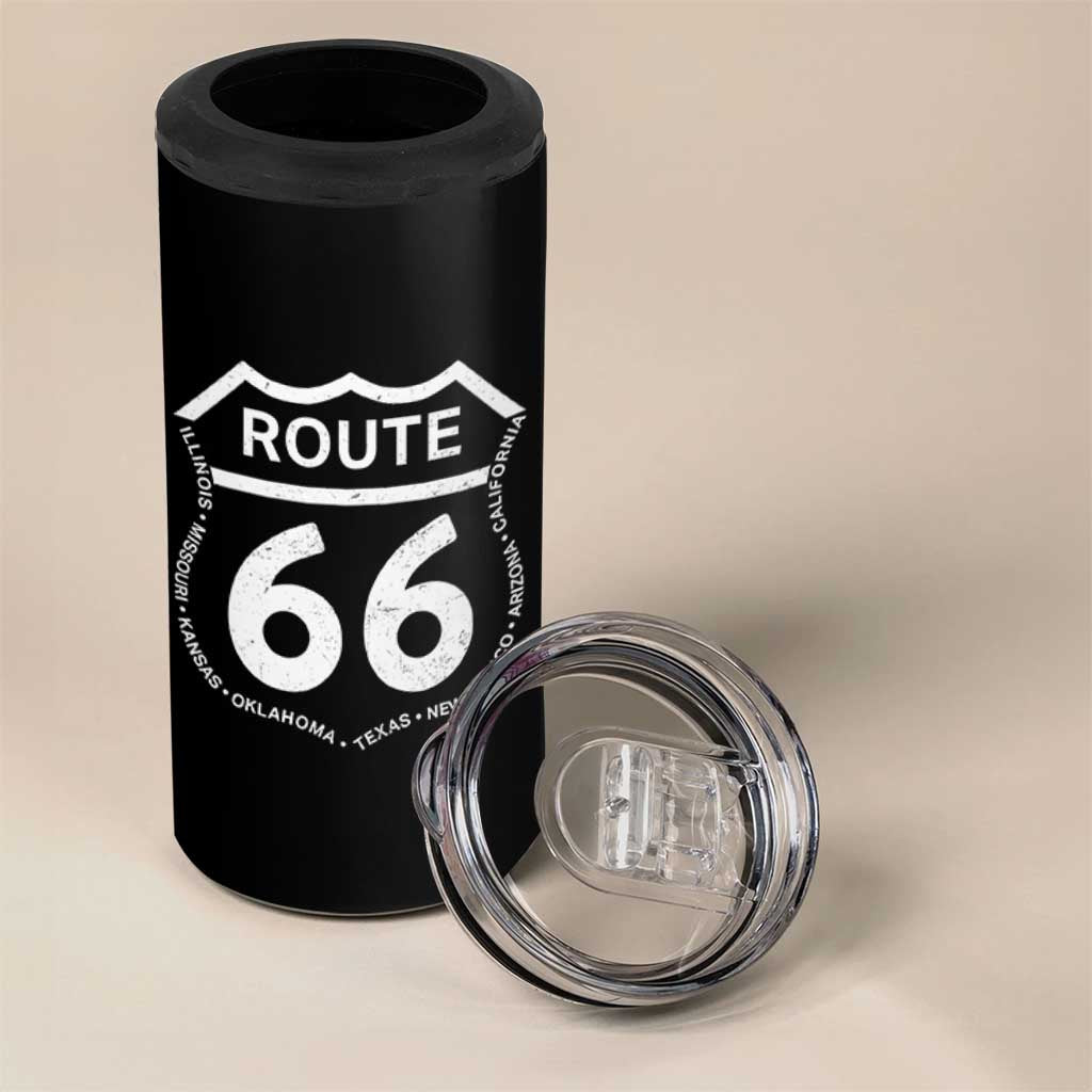 Vintage Route Highway 66 Road Trip 4 in 1 Can Cooler Tumbler Mother Road All States