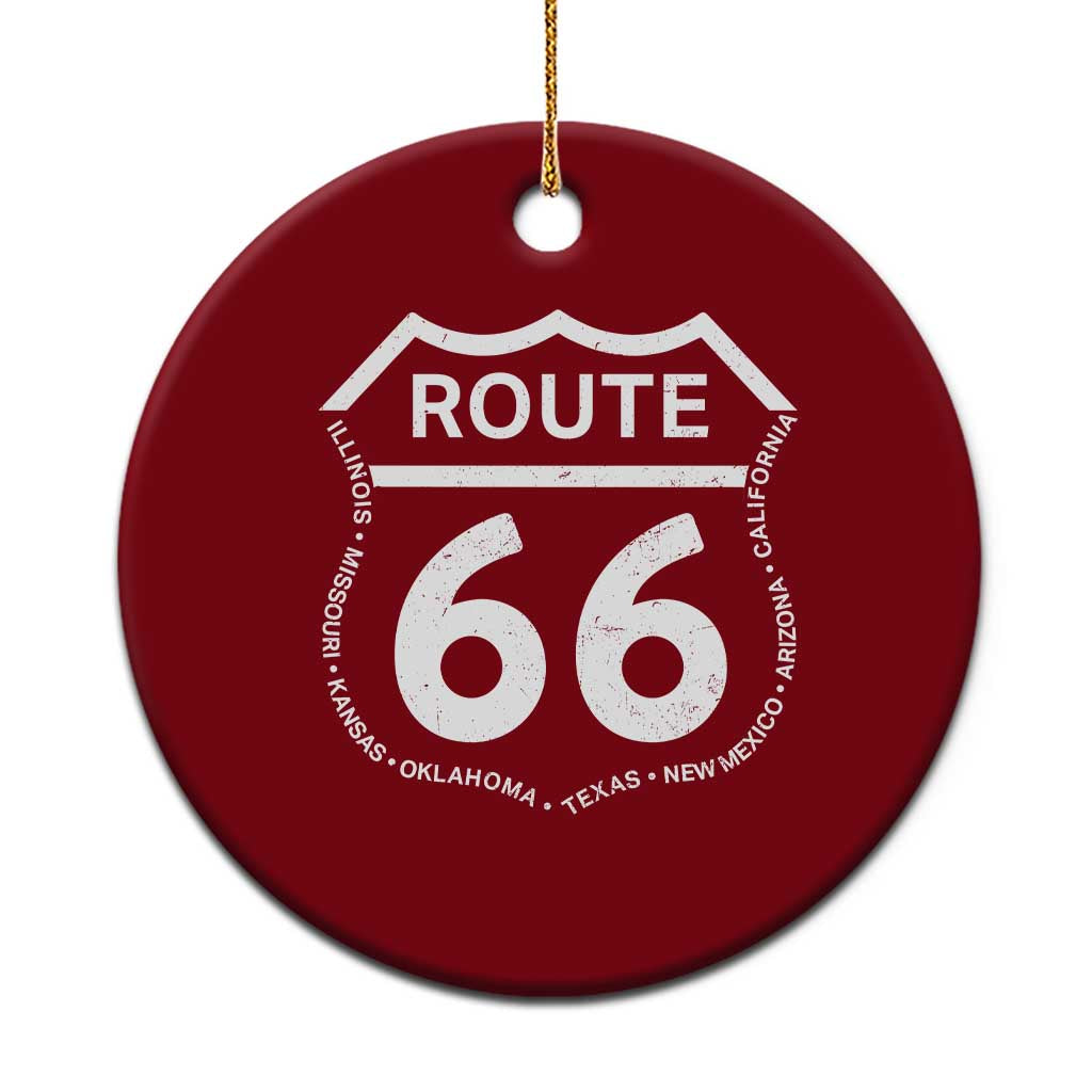 Vintage Route Highway 66 Road Trip Ceramic Ornament Mother Road All States