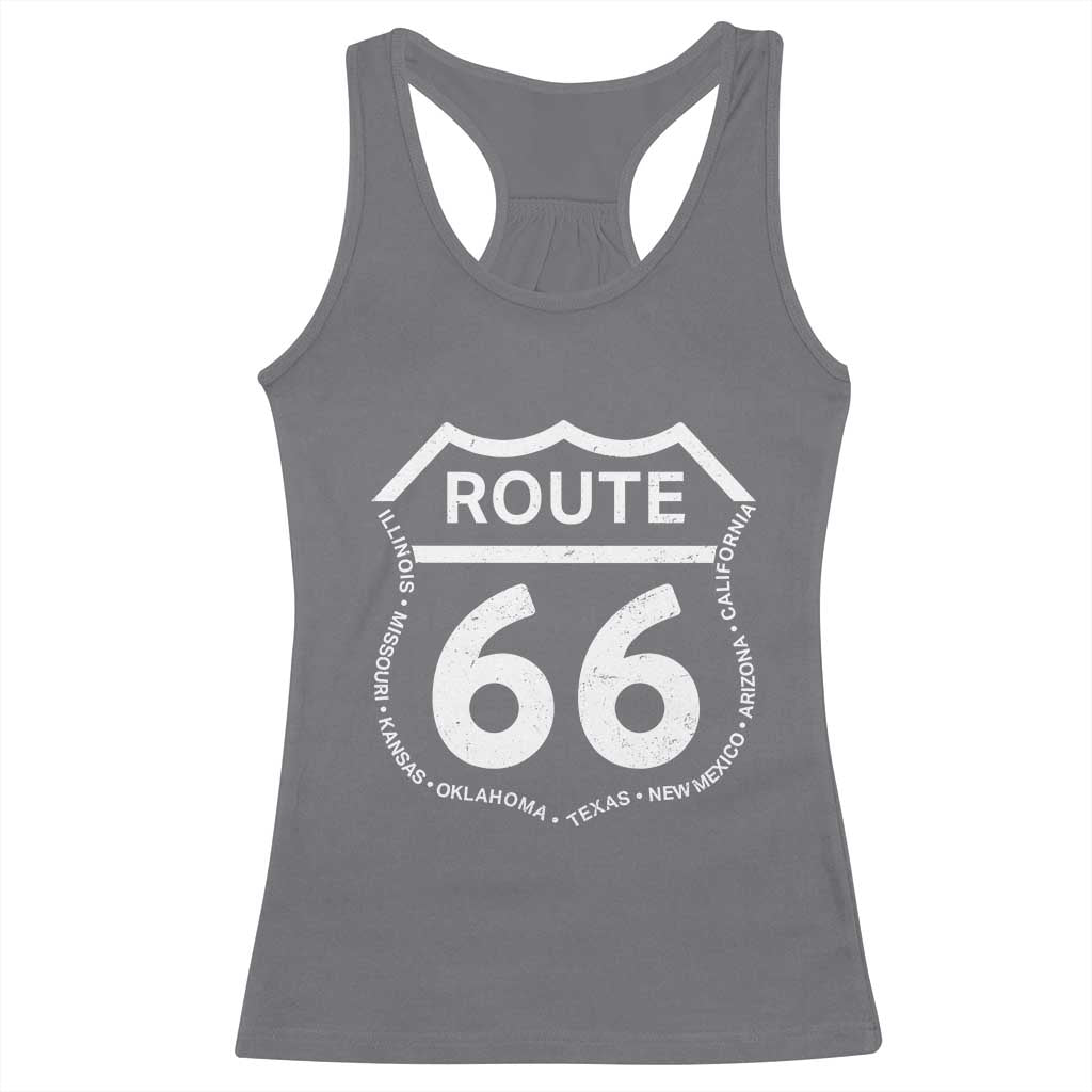 Vintage Route Highway 66 Road Trip Racerback Tank Top Mother Road All States