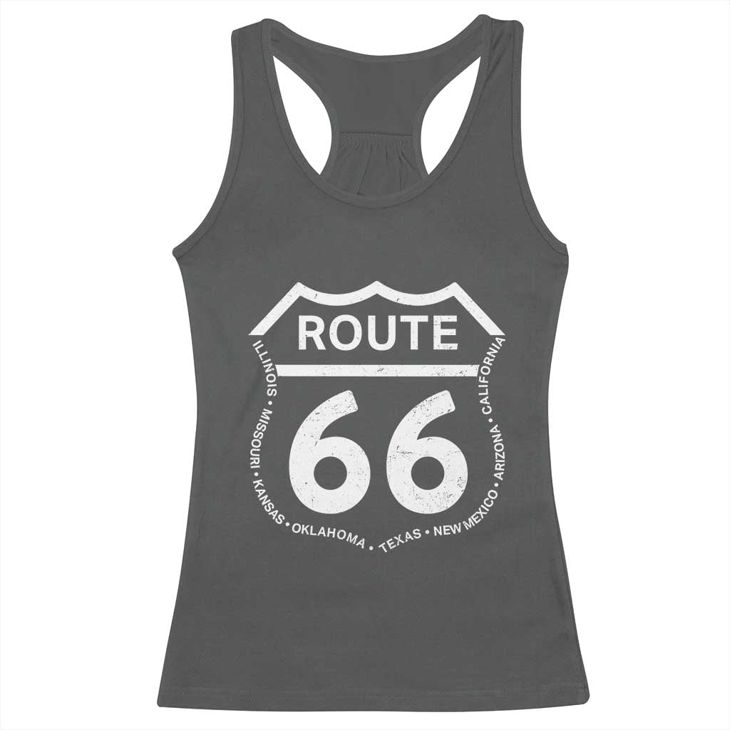 Vintage Route Highway 66 Road Trip Racerback Tank Top Mother Road All States