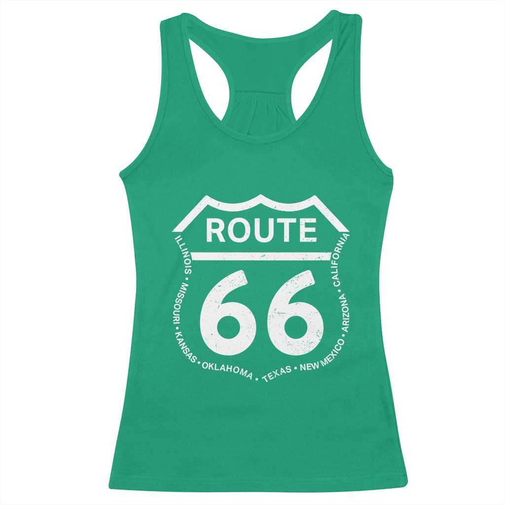 Vintage Route Highway 66 Road Trip Racerback Tank Top Mother Road All States
