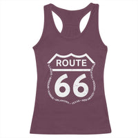 Vintage Route Highway 66 Road Trip Racerback Tank Top Mother Road All States
