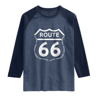 Vintage Route Highway 66 Road Trip Raglan Shirt Mother Road All States