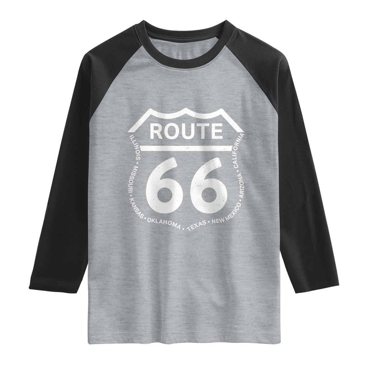 Vintage Route Highway 66 Road Trip Raglan Shirt Mother Road All States