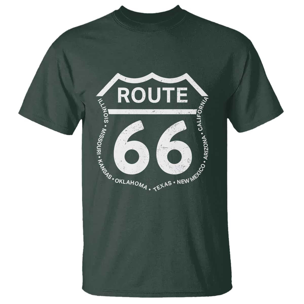 Vintage Route Highway 66 Road Trip T Shirt Mother Road All States
