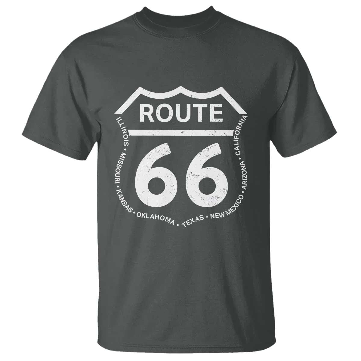 Vintage Route Highway 66 Road Trip T Shirt Mother Road All States