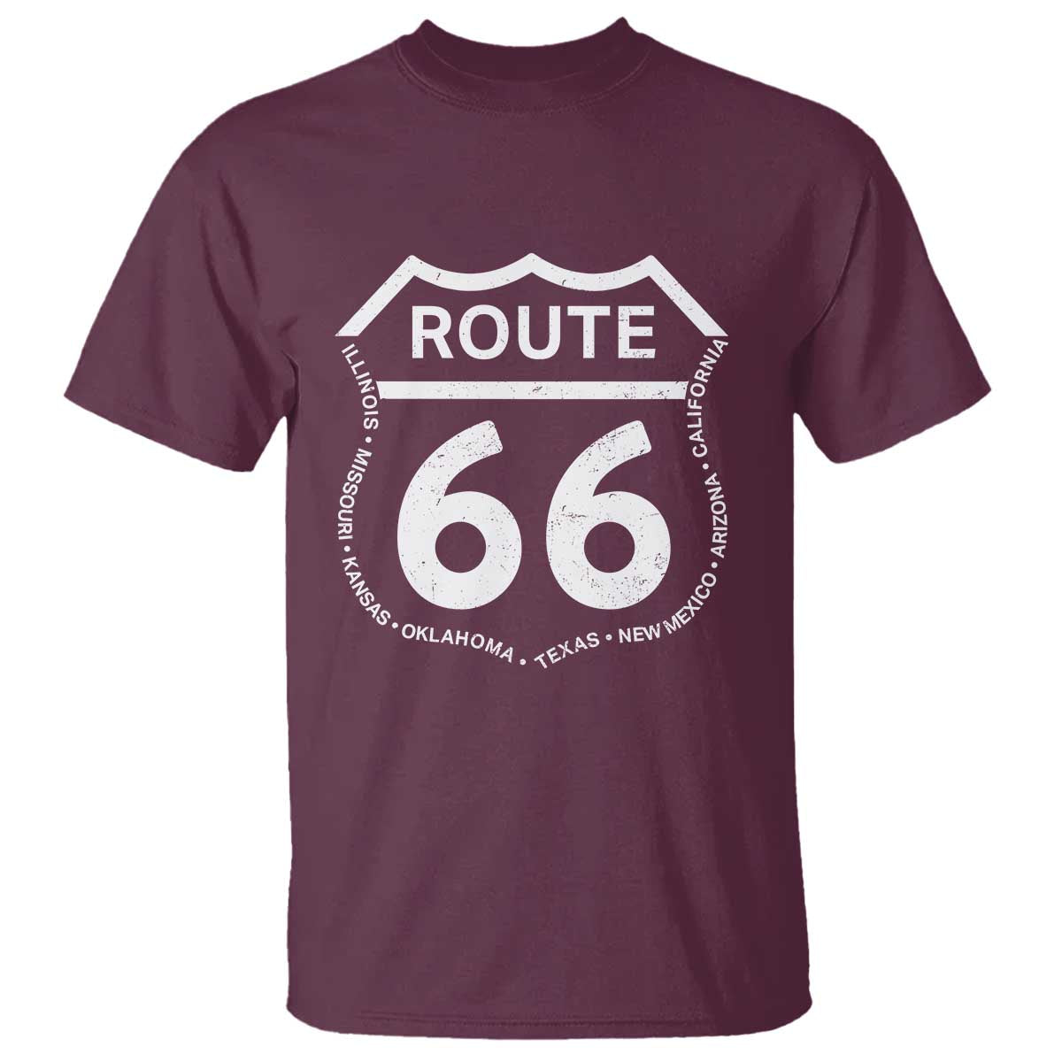 Vintage Route Highway 66 Road Trip T Shirt Mother Road All States