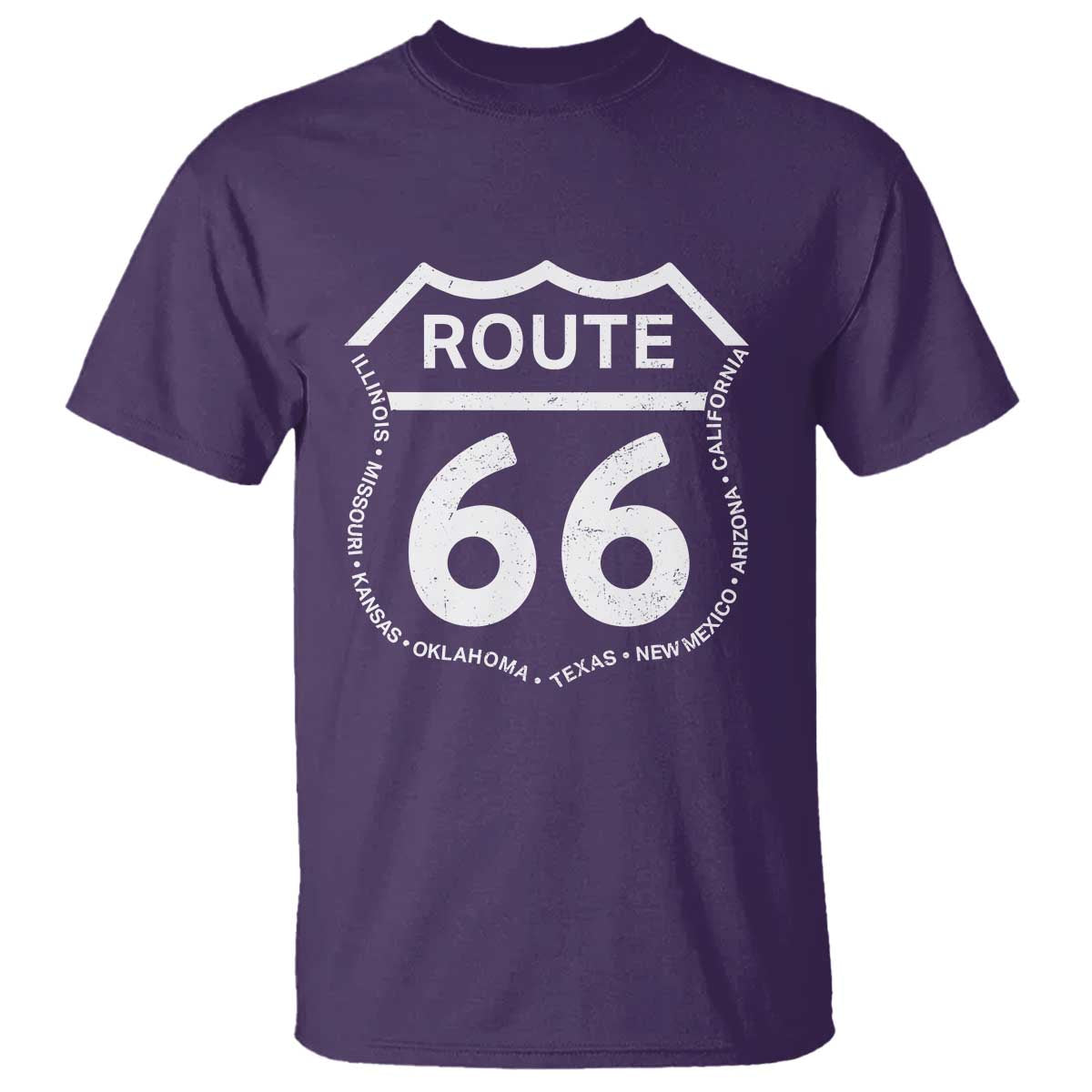 Vintage Route Highway 66 Road Trip T Shirt Mother Road All States
