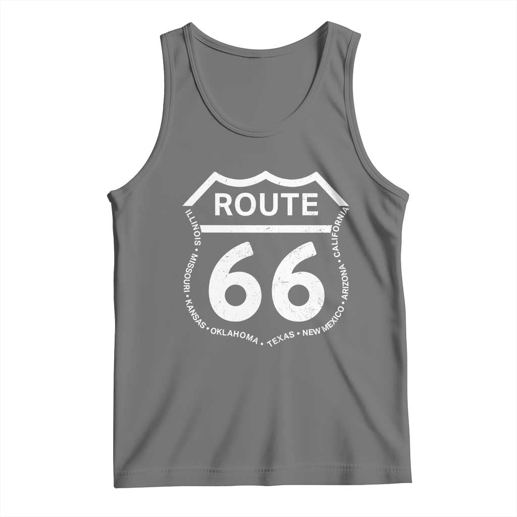 Vintage Route Highway 66 Road Trip Tank Top Mother Road All States