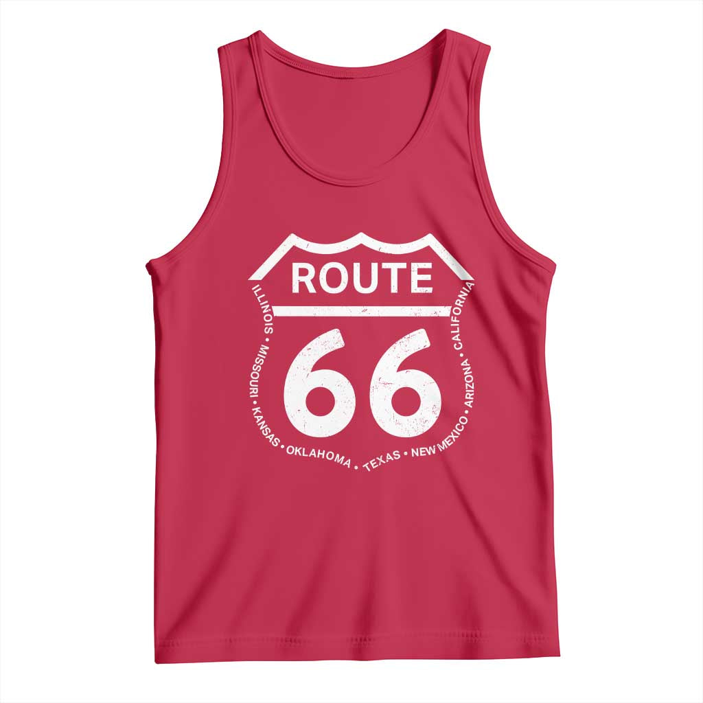 Vintage Route Highway 66 Road Trip Tank Top Mother Road All States