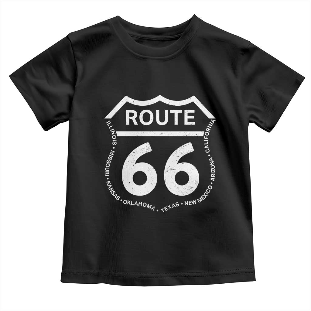 Vintage Route Highway 66 Road Trip Toddler T Shirt Mother Road All States