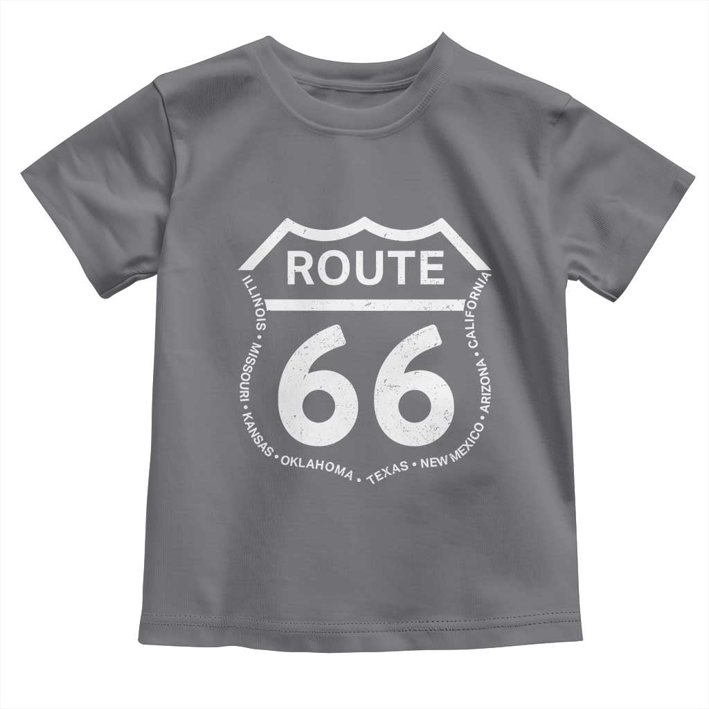 Vintage Route Highway 66 Road Trip Toddler T Shirt Mother Road All States