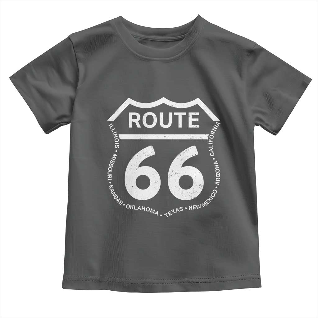 Vintage Route Highway 66 Road Trip Toddler T Shirt Mother Road All States