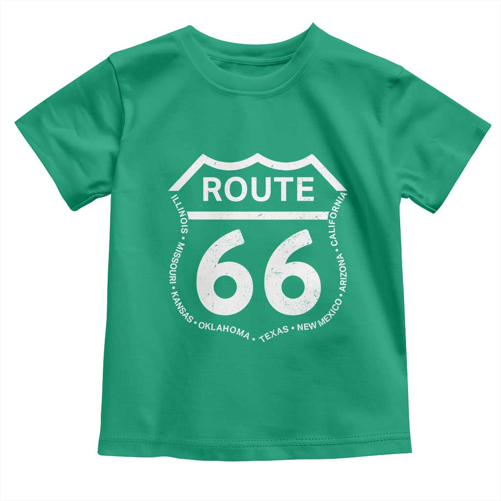 Vintage Route Highway 66 Road Trip Toddler T Shirt Mother Road All States