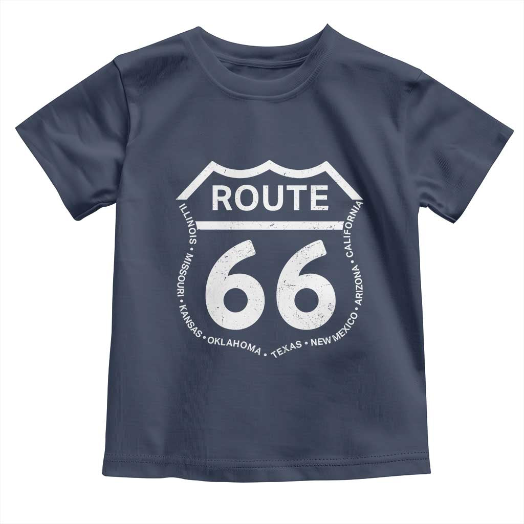 Vintage Route Highway 66 Road Trip Toddler T Shirt Mother Road All States