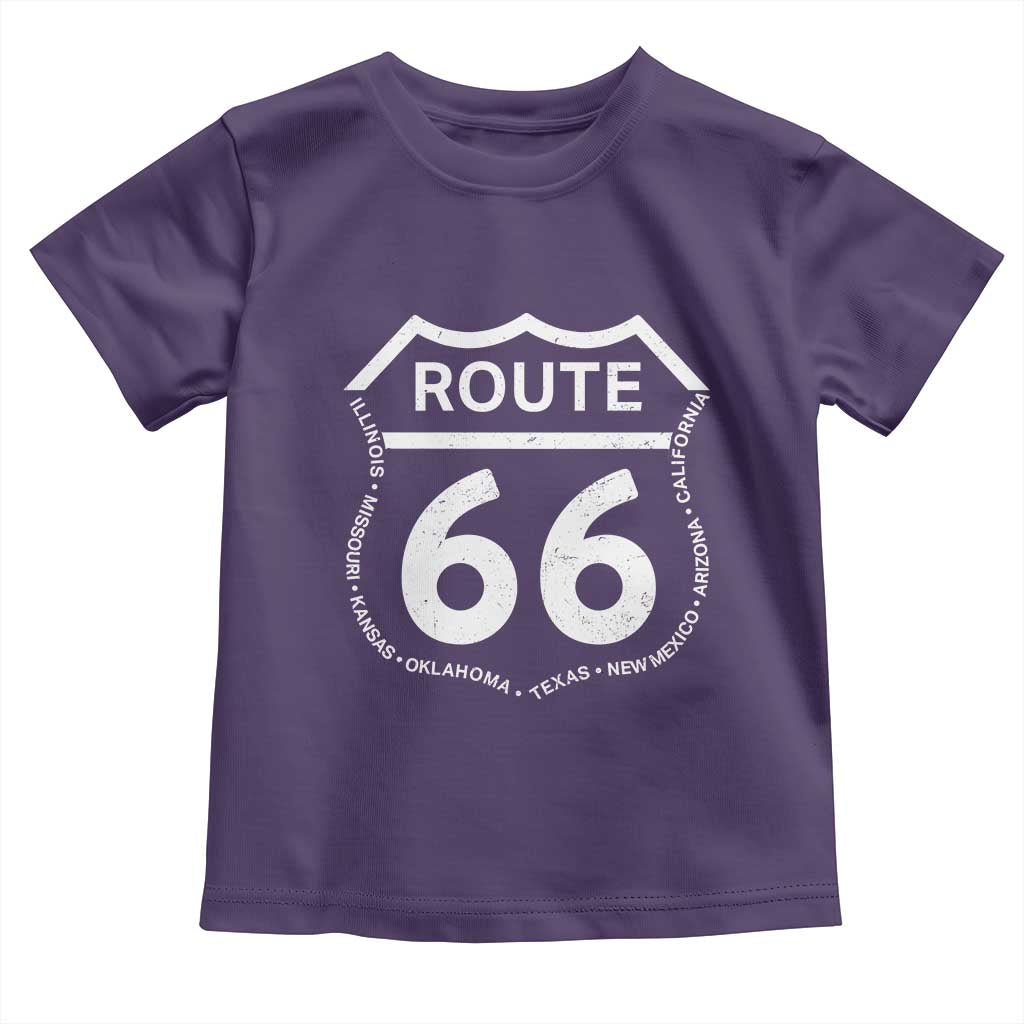 Vintage Route Highway 66 Road Trip Toddler T Shirt Mother Road All States