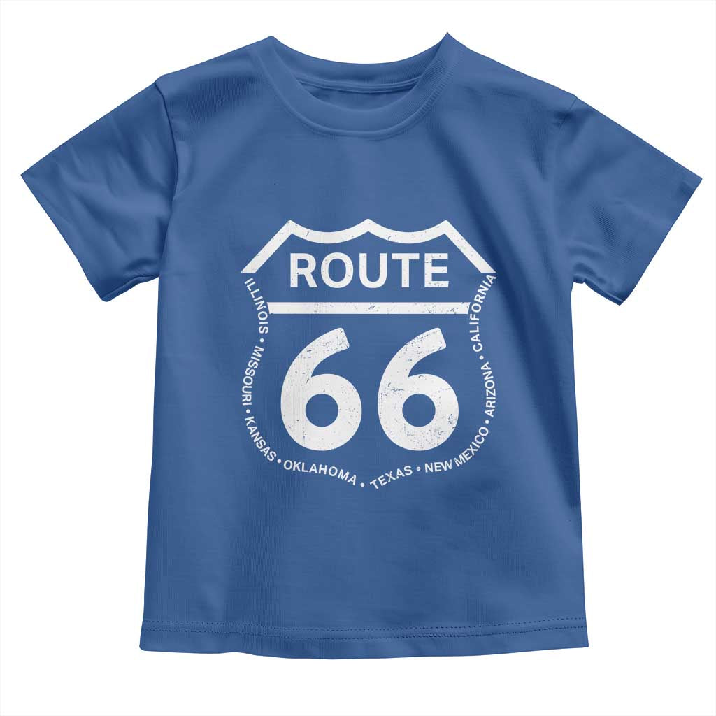 Vintage Route Highway 66 Road Trip Toddler T Shirt Mother Road All States