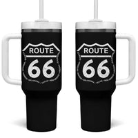 Vintage Route Highway 66 Road Trip Tumbler With Handle Mother Road All States