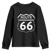 Vintage Route Highway 66 Road Trip Youth Sweatshirt Mother Road All States
