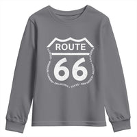 Vintage Route Highway 66 Road Trip Youth Sweatshirt Mother Road All States