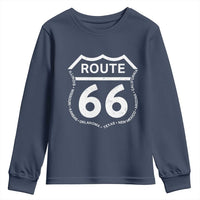 Vintage Route Highway 66 Road Trip Youth Sweatshirt Mother Road All States