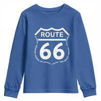 Vintage Route Highway 66 Road Trip Youth Sweatshirt Mother Road All States
