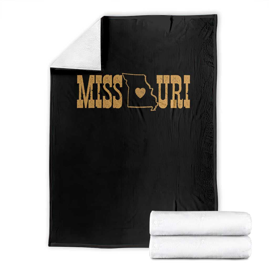 Vintage Missouri State Map Throw Blanket Midwest Pride Gift
